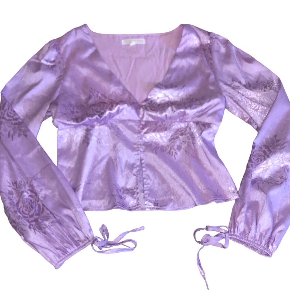 Cloud ten satin button front blouse size small